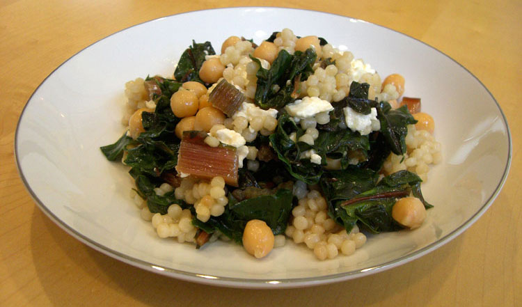 Cous Cous with Swiss Chard and Feta