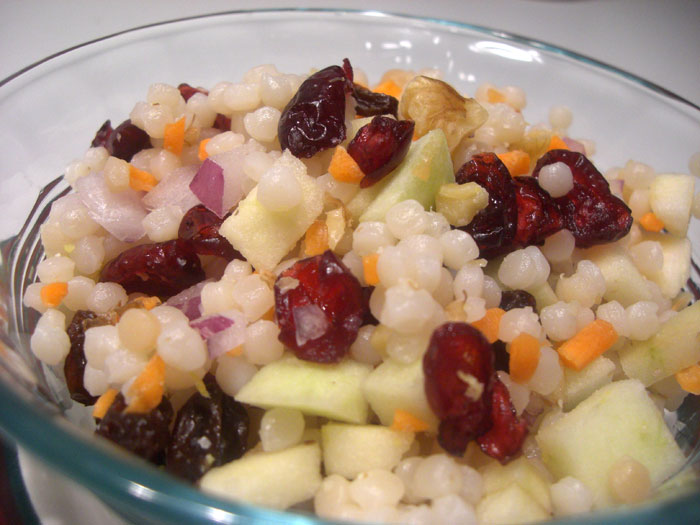 Israeli Couscous with Apples, Cranberries, & Walnuts